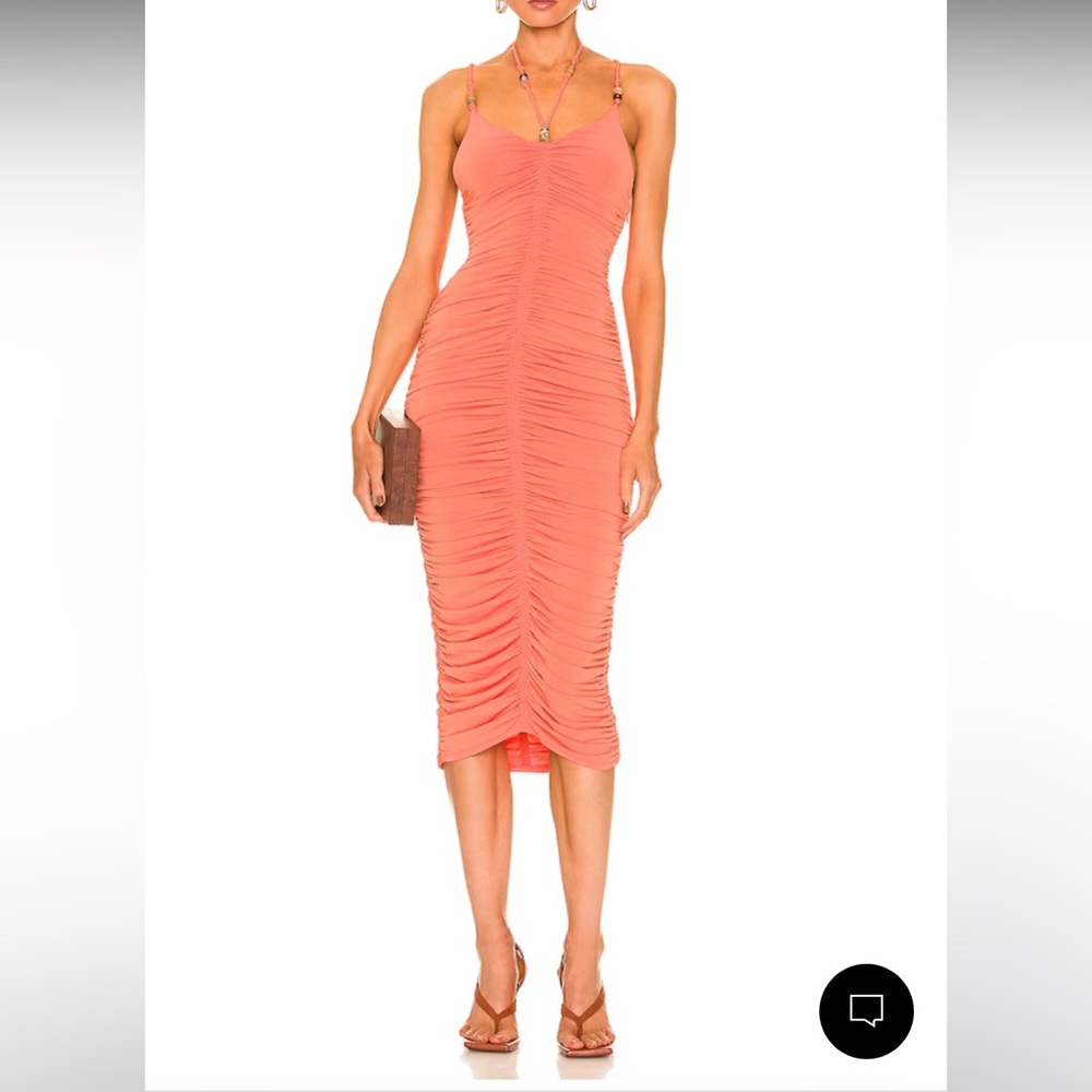 NWT A.L.C. Allegra ruched orange dress dress